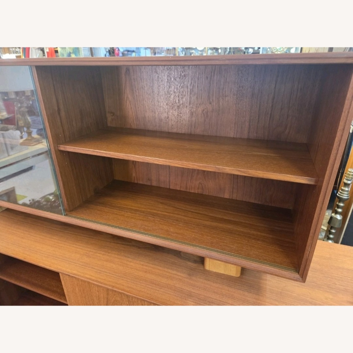 Two Piece Danish Teakwood Floating Hutch - image-11