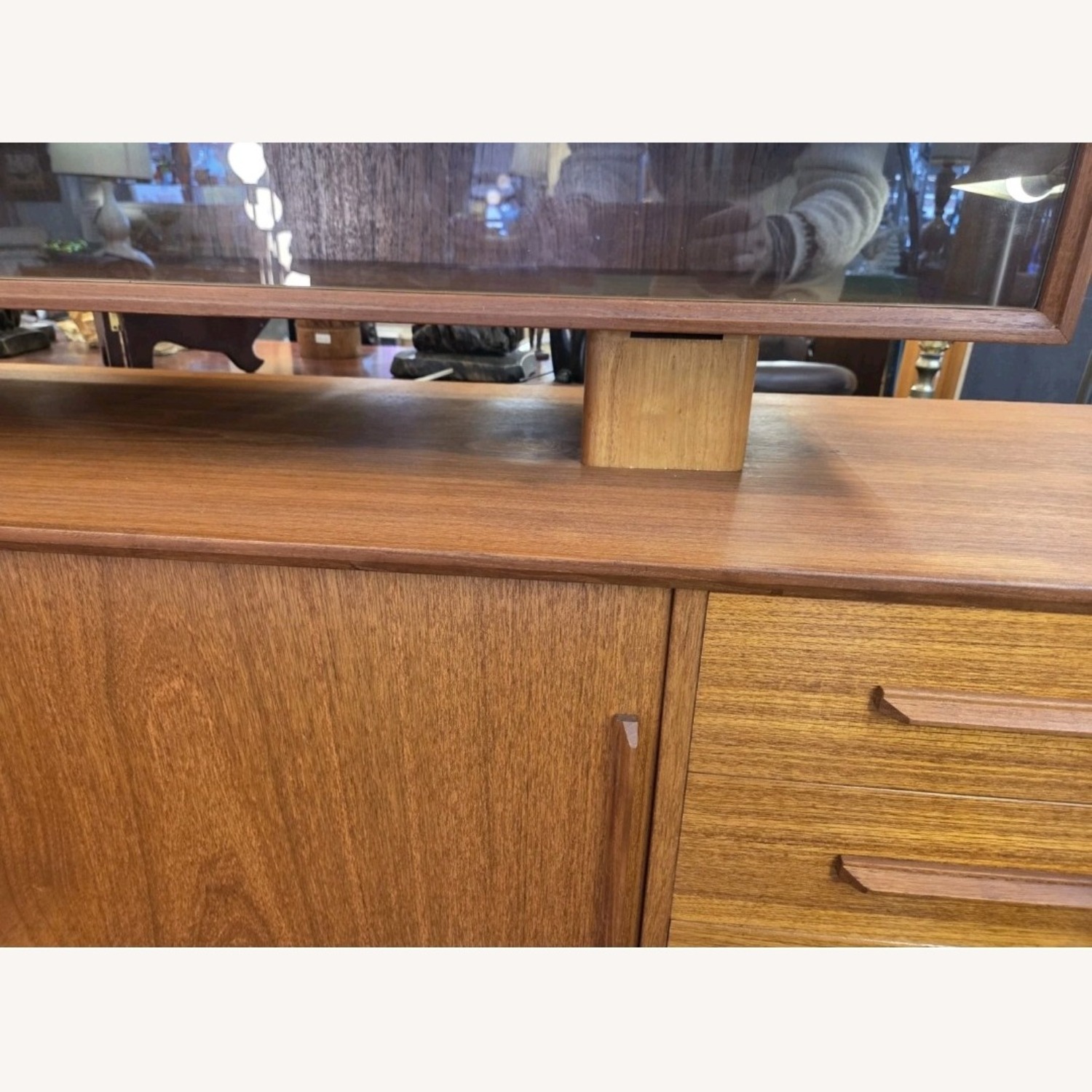 Two Piece Danish Teakwood Floating Hutch - image-12