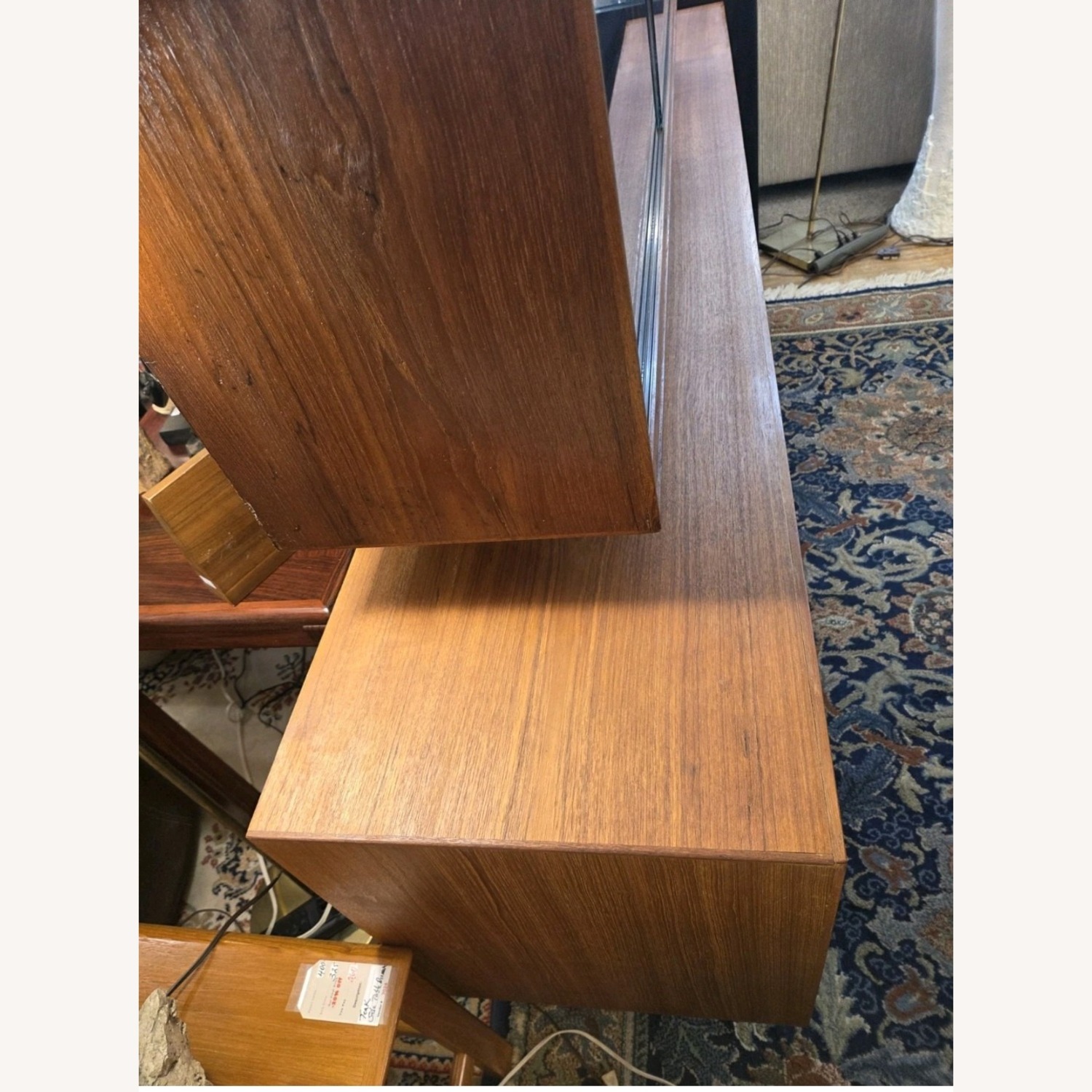 Two Piece Danish Teakwood Floating Hutch - image-9