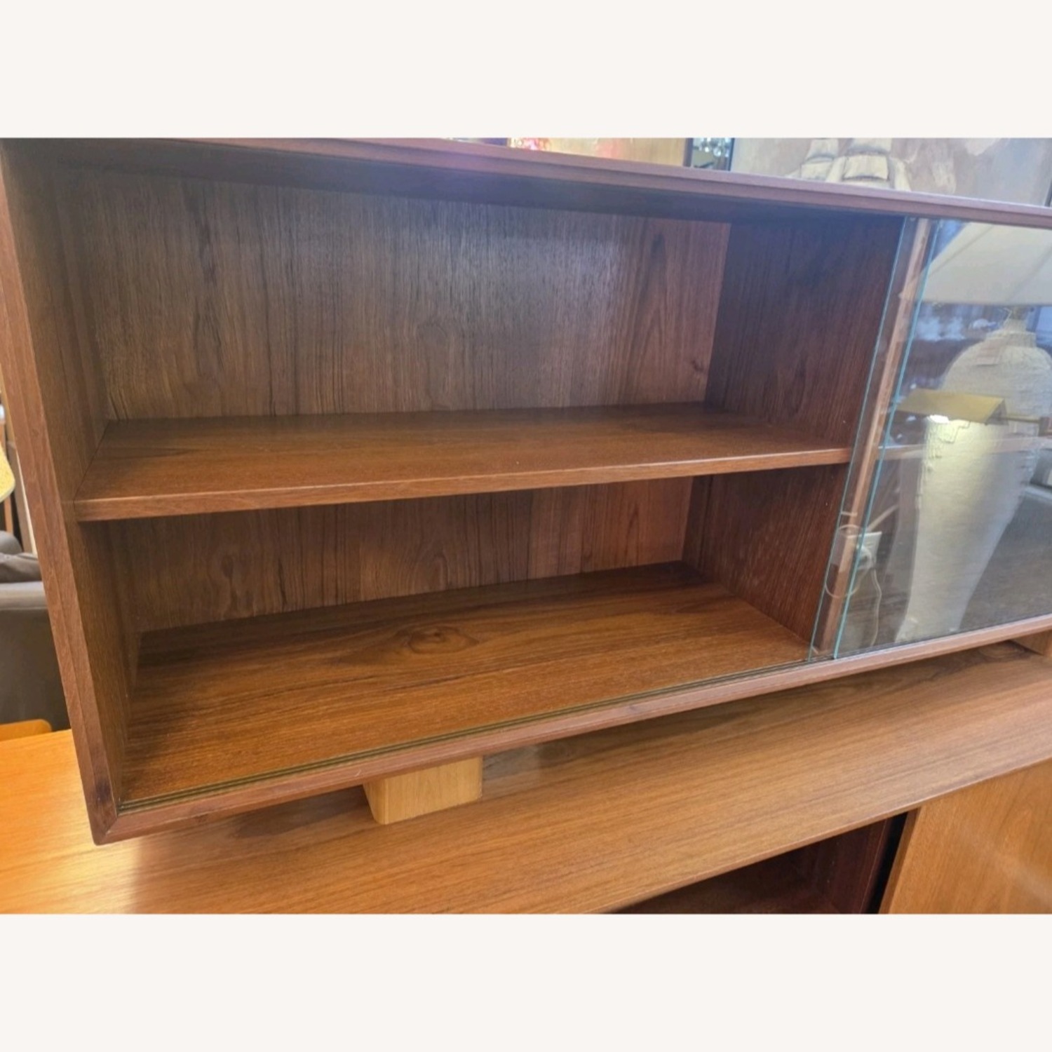 Two Piece Danish Teakwood Floating Hutch - image-10