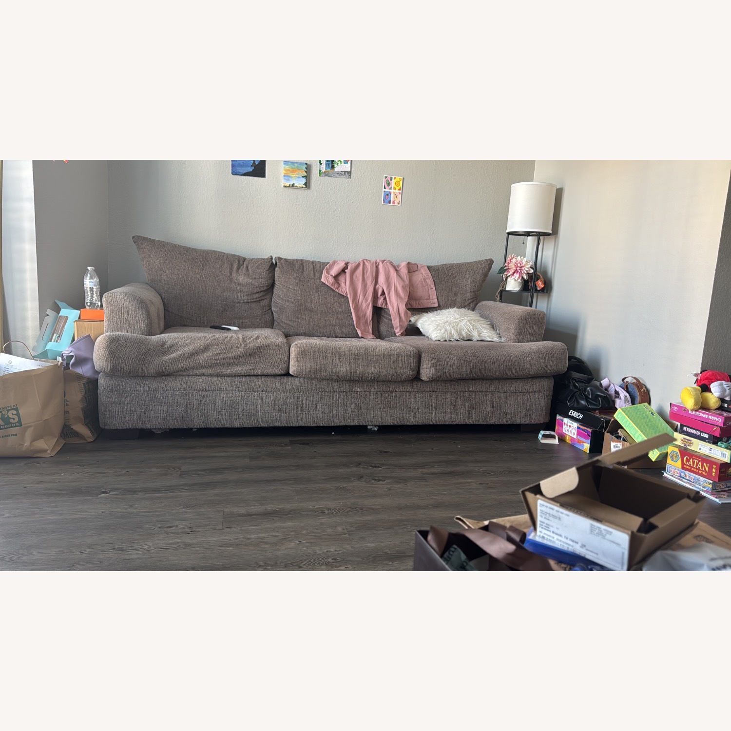 Ashley Furniture Dark Gray Fabric 3+ Seater Sofa - image-1