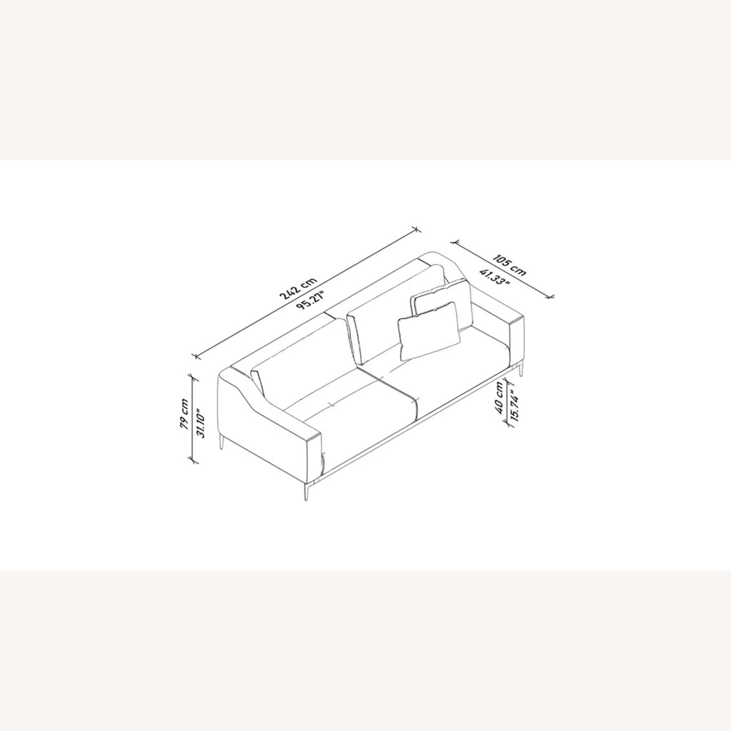 Lazzoni Light Gray Microsuede 3+ Seater Sofa - image-1