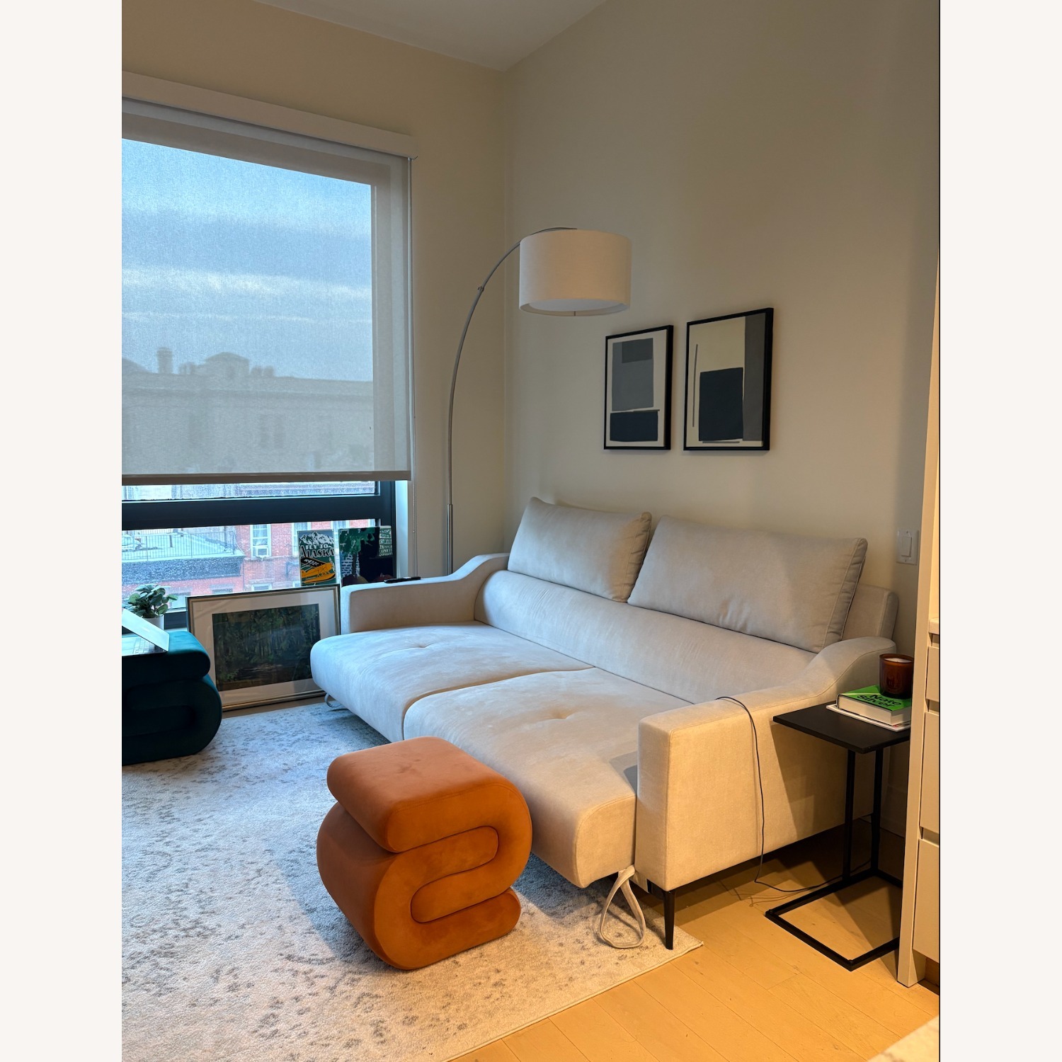 Lazzoni Light Gray Microsuede 3+ Seater Sofa - image-2