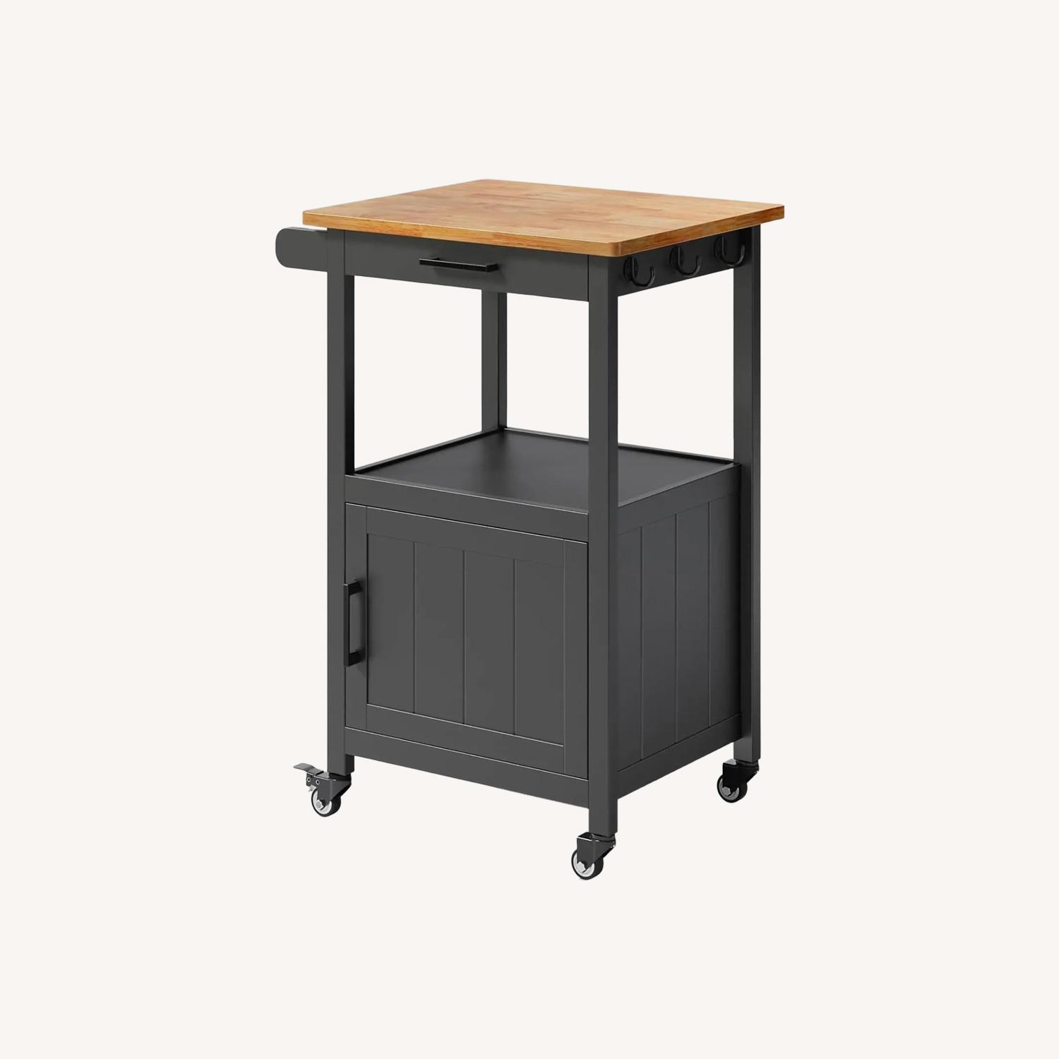 Amazon Black Wood Veneer Bar Cart - image-0