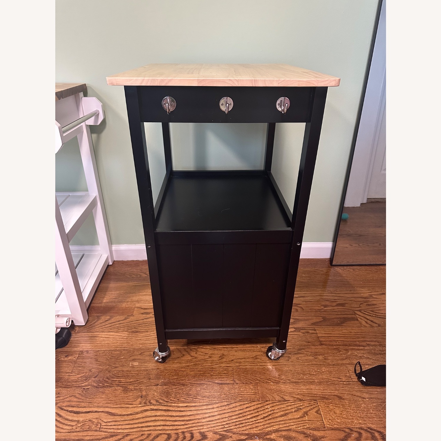 Amazon Black Wood Veneer Bar Cart - image-3