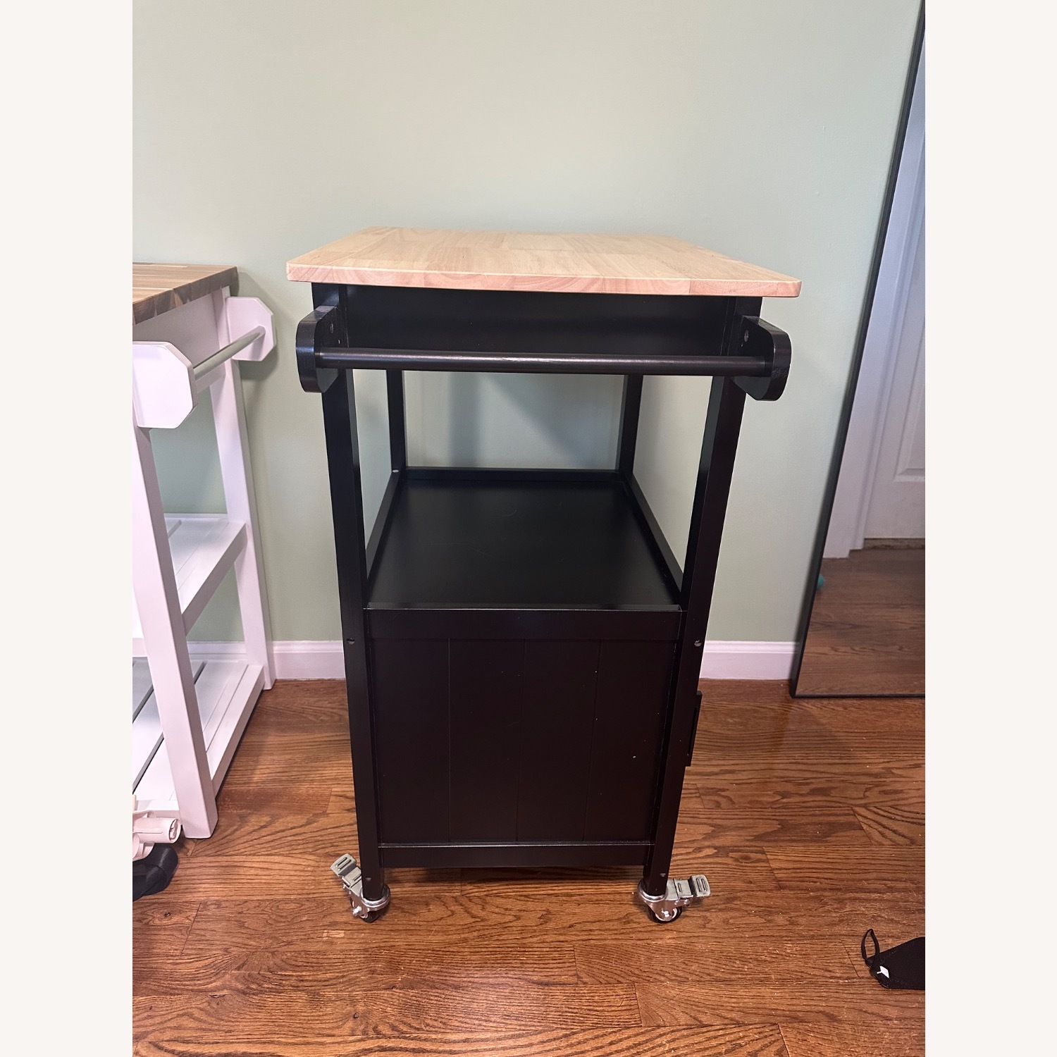 Amazon Black Wood Veneer Bar Cart - image-2