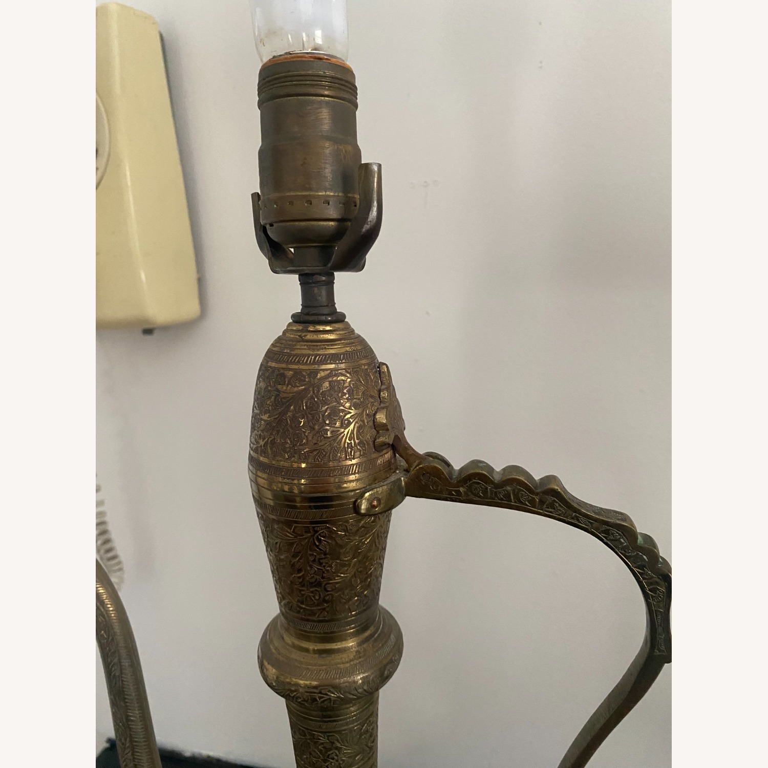 1960s Engraved Brass Moroccan GENIE Ewer Lamps - image-8