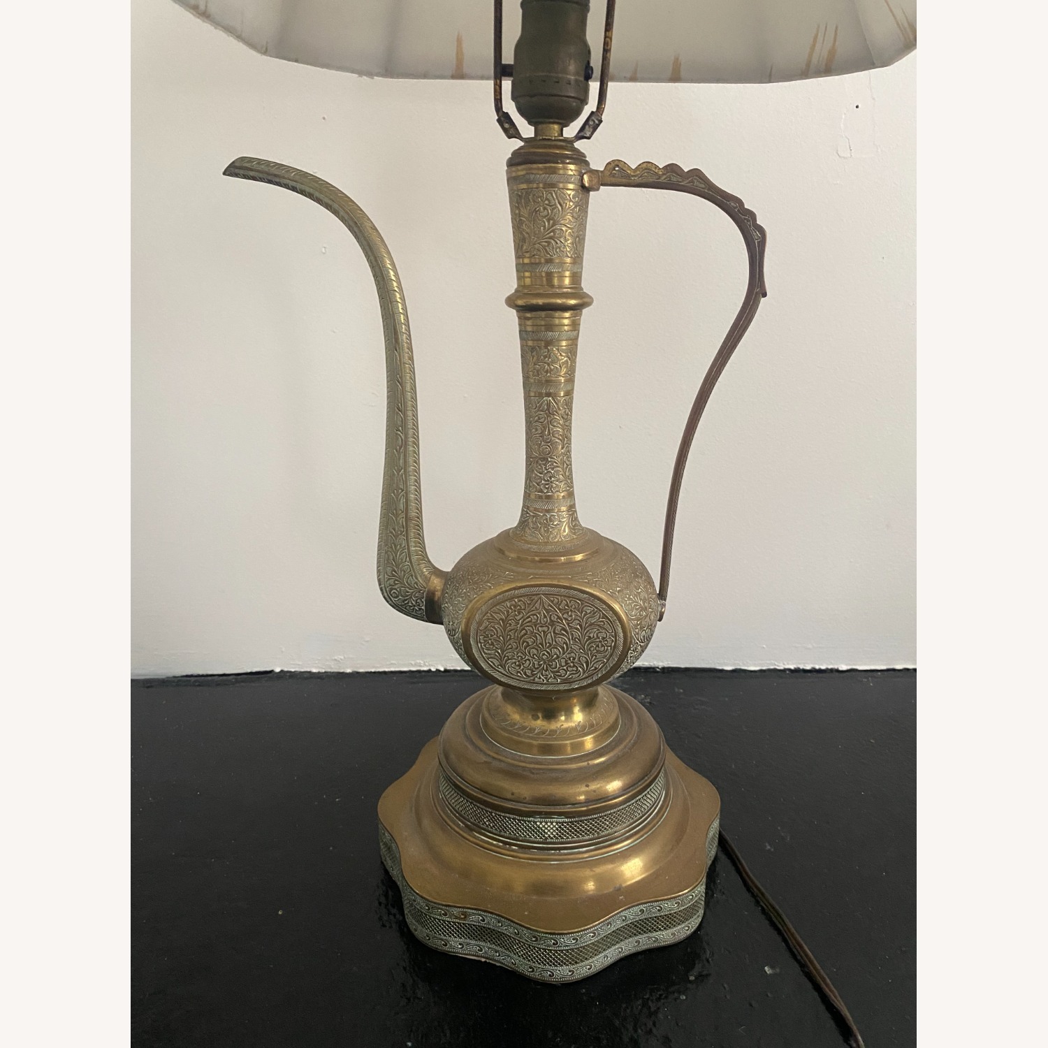 1960s Engraved Brass Moroccan GENIE Ewer Lamps - image-11