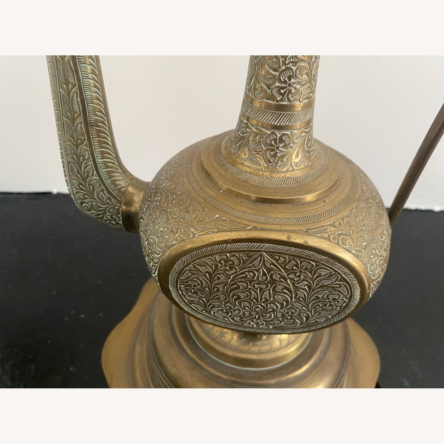 1960s Engraved Brass Moroccan GENIE Ewer Lamps - image-3