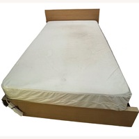 Light Brown Wood Queen Bed with Under Bed Storage