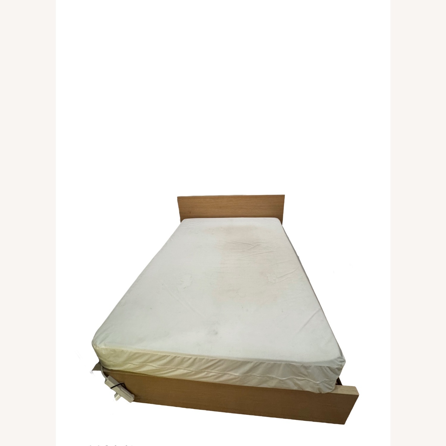 Light Brown Wood Queen Bed with Under Bed Storage - image-1