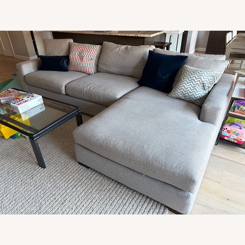 Used Room & Board Light Gray Fabric 2 Piece Sectional for sale on AptDeco