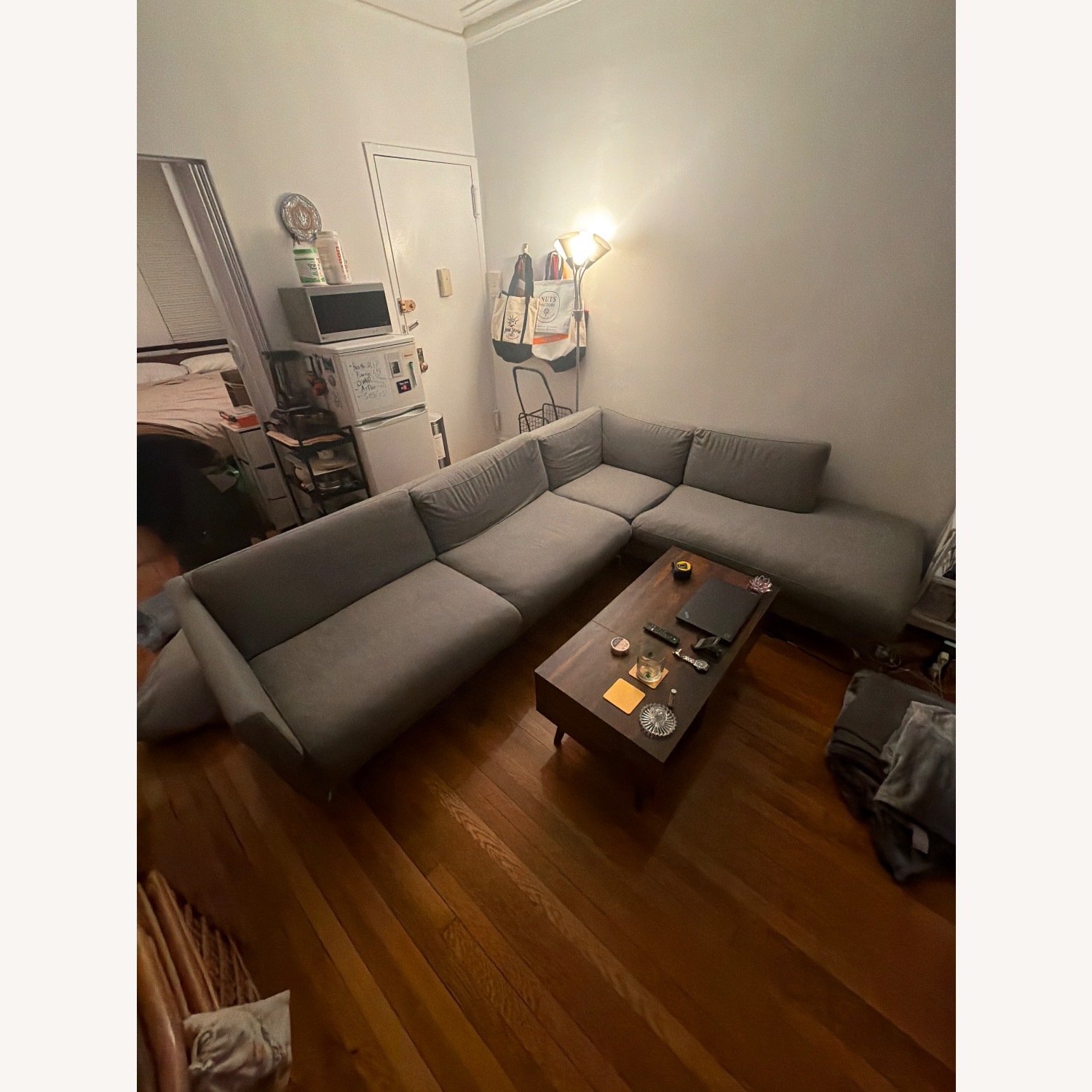 West Elm Dove Gray Sofa - image-1