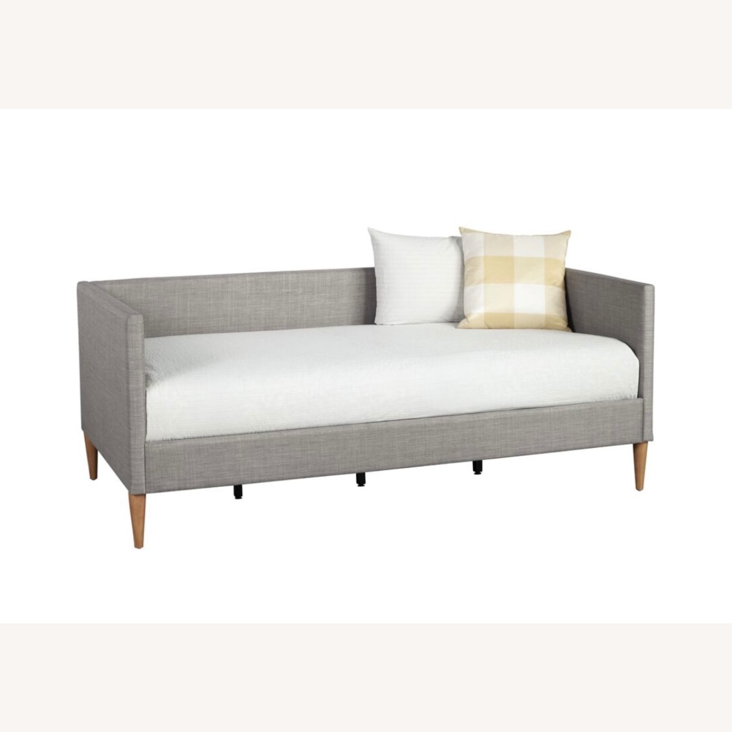 World Market Mid Century Modern Upholstered Gray Daybed - image-3