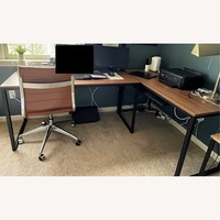 Amazon Dark Brown Wood and Iron Desk Set of 2