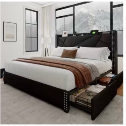 Used Amazon Full Size Bed Frame with 4 Drawers  for sale on AptDeco