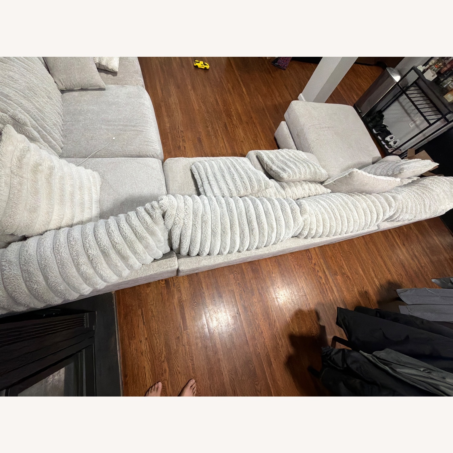 Raymour & Flanigan Silver 3+ Piece Sectional - image-5