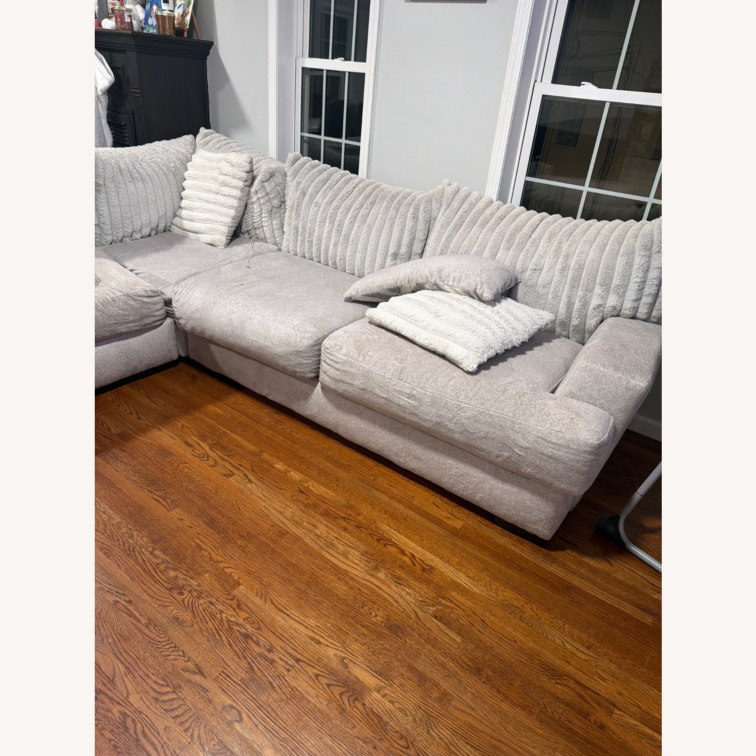 Raymour & Flanigan Silver 3+ Piece Sectional - image-2