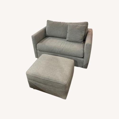 Used Zack Twin Sleeper w Ottoman Chair Gray for sale on AptDeco