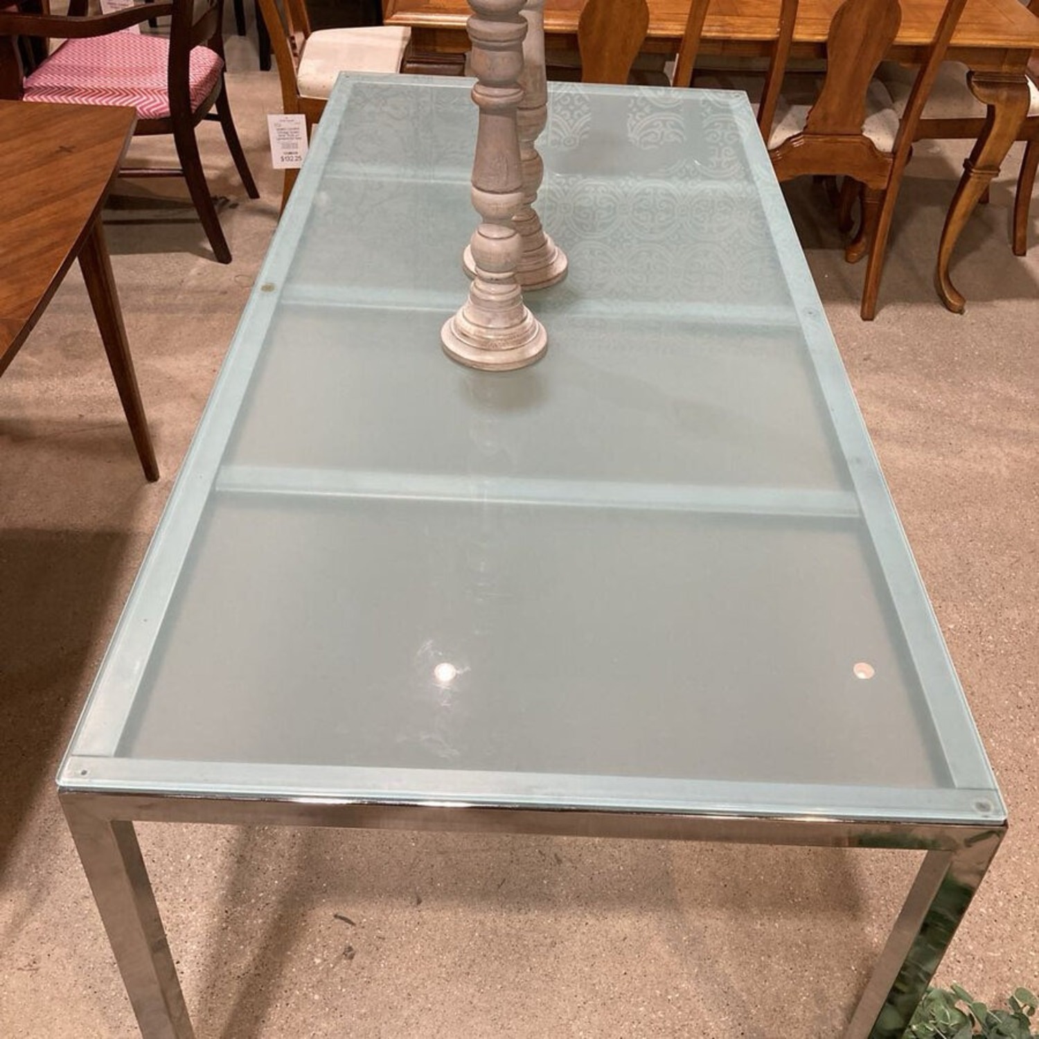 Parsons Rectangular Glass & Metal Dining Table - image-3