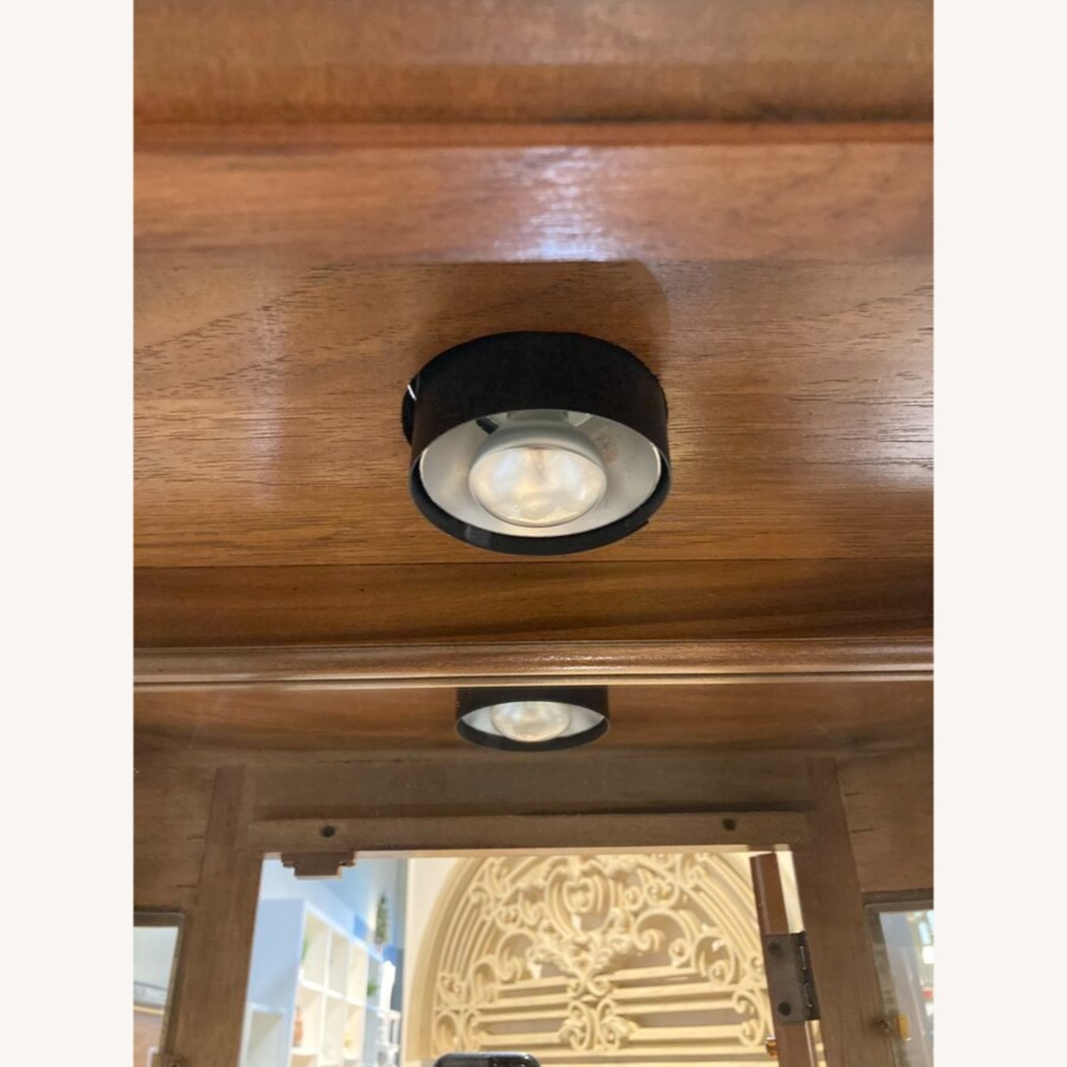 Pulaski Illuminated Curved Oak Curio Cabinet - image-3