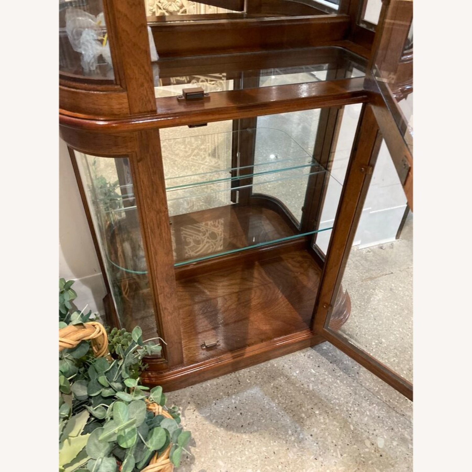 Pulaski Illuminated Curved Oak Curio Cabinet - image-2