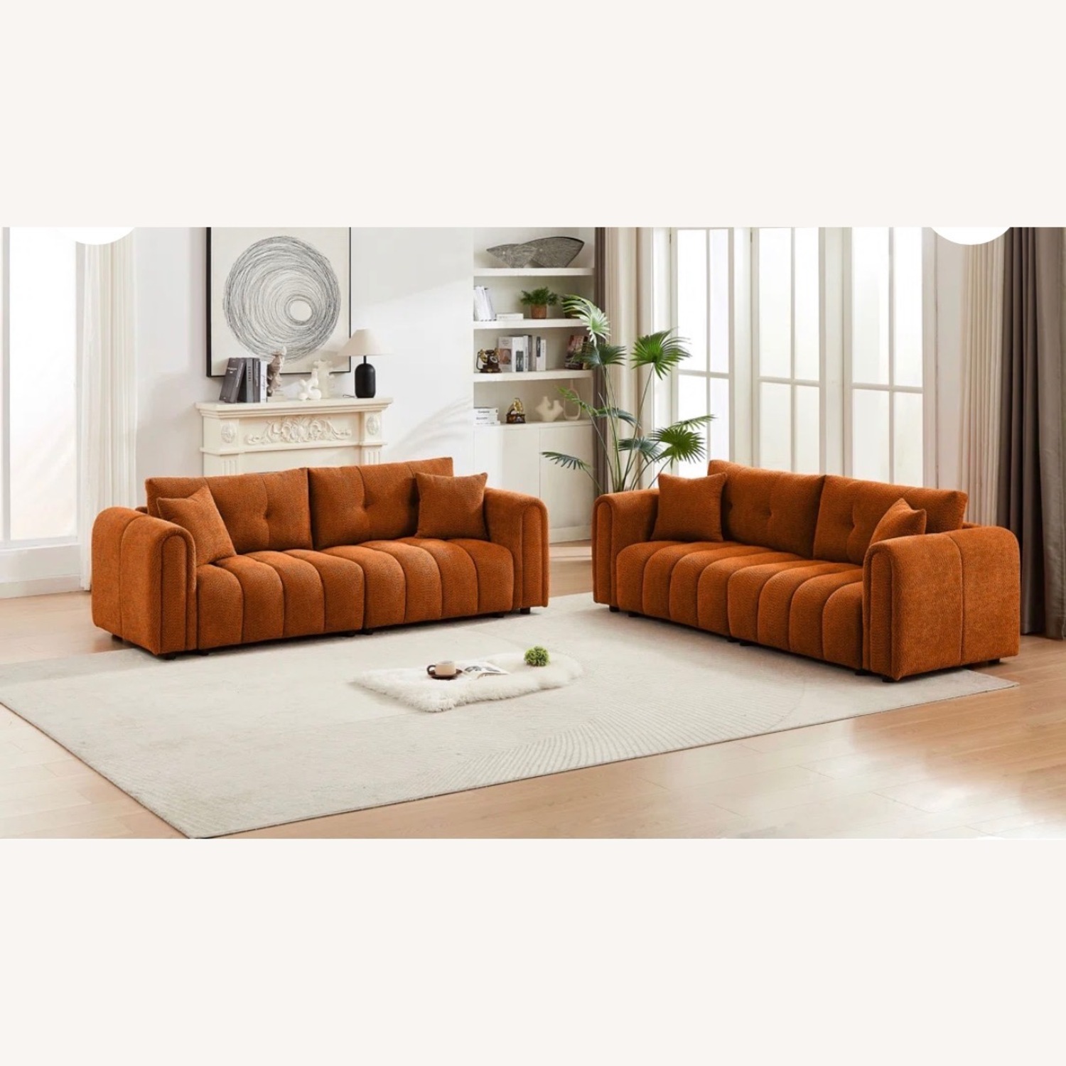 Wayfair Orange Loveseat Sofa  - image-3