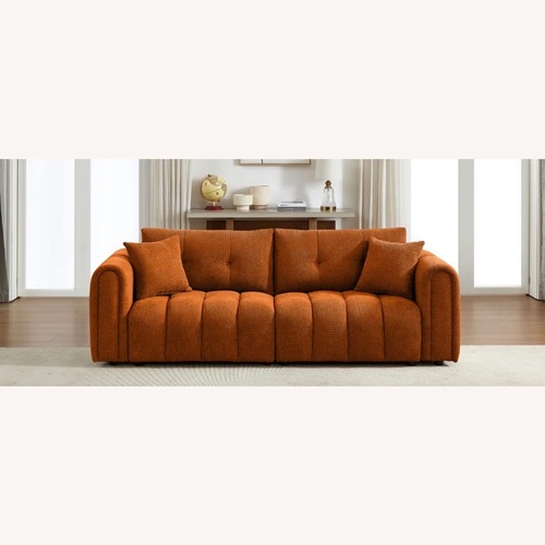 Used Wayfair Orange Loveseat Sofa  for sale on AptDeco