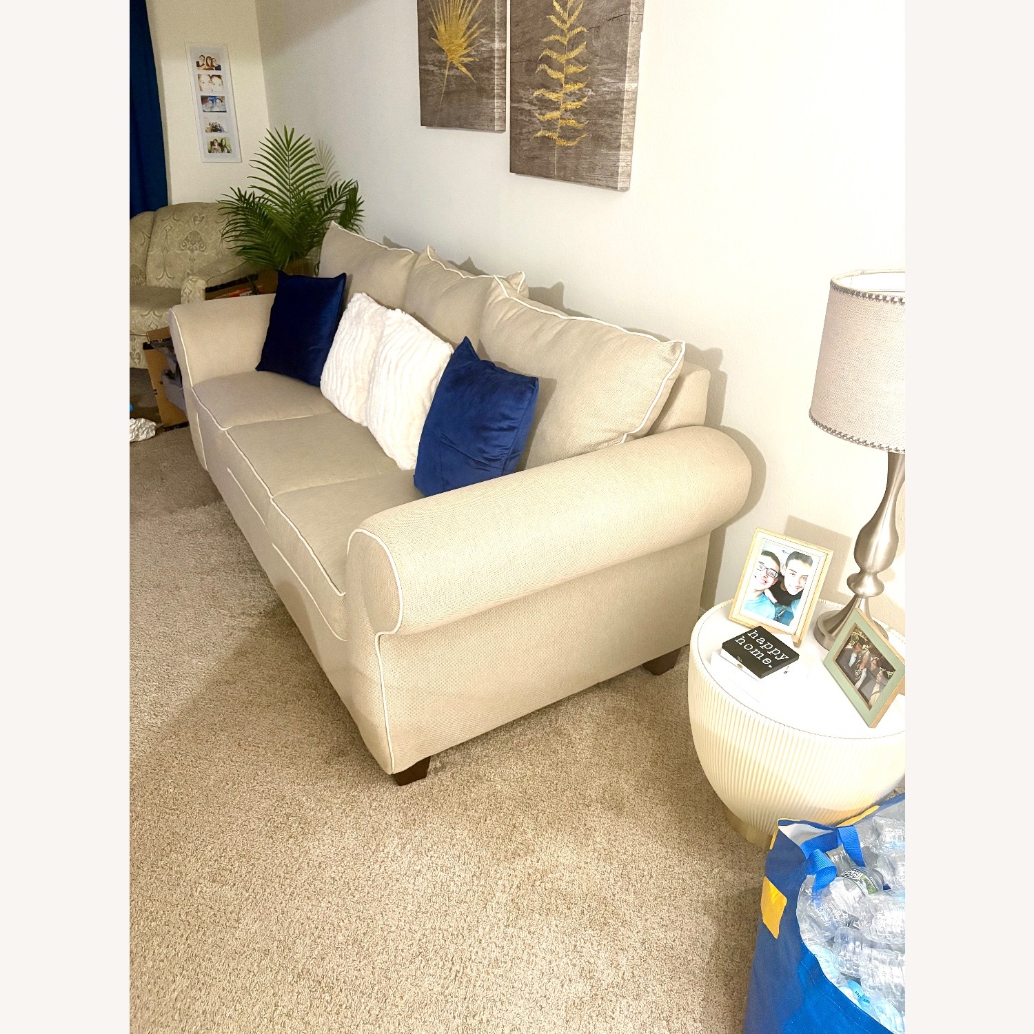 Natural Fabric 2 Seater Sofa - image-1