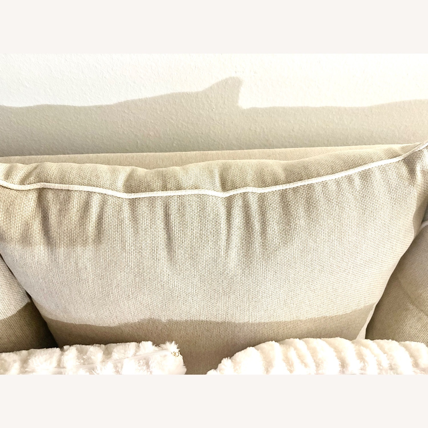 Natural Fabric 2 Seater Sofa - image-2