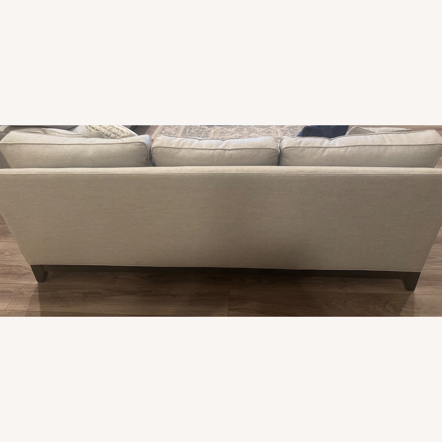 Ethan Allen Light Gray Fabric 3+ Seater Sofa - image-3