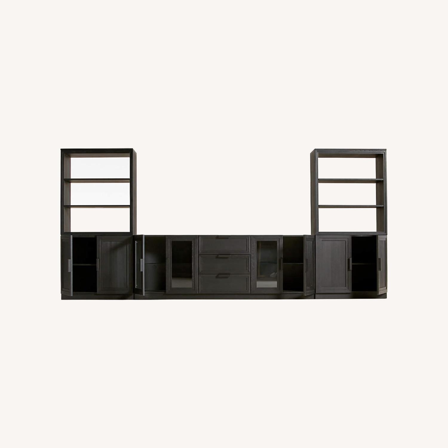 Crate & Barrel Calypso Black Wood Media Storage - image-0