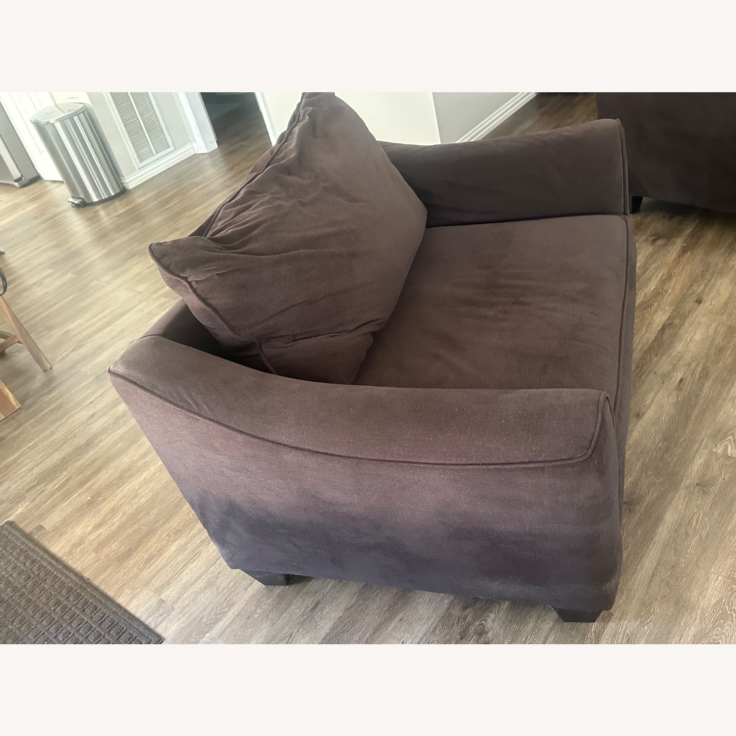 Silkroad Exclusive Dark Brown Chair and a Half - image-1