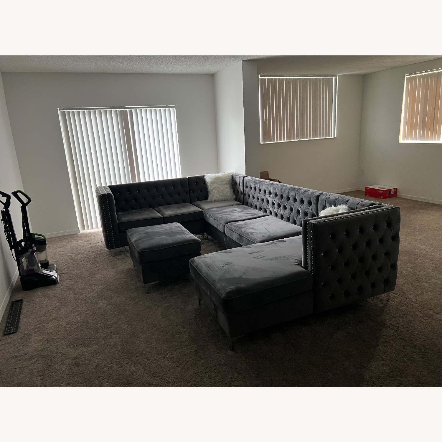 Gray Sparkle Studded Couch - image-2