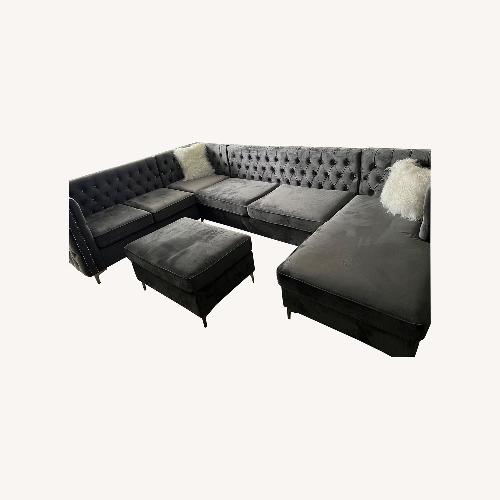 Used Gray Sparkle Studded Couch for sale on AptDeco
