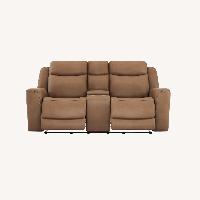 Rooms To Go Light Brown Leather 2 Seater Sofa