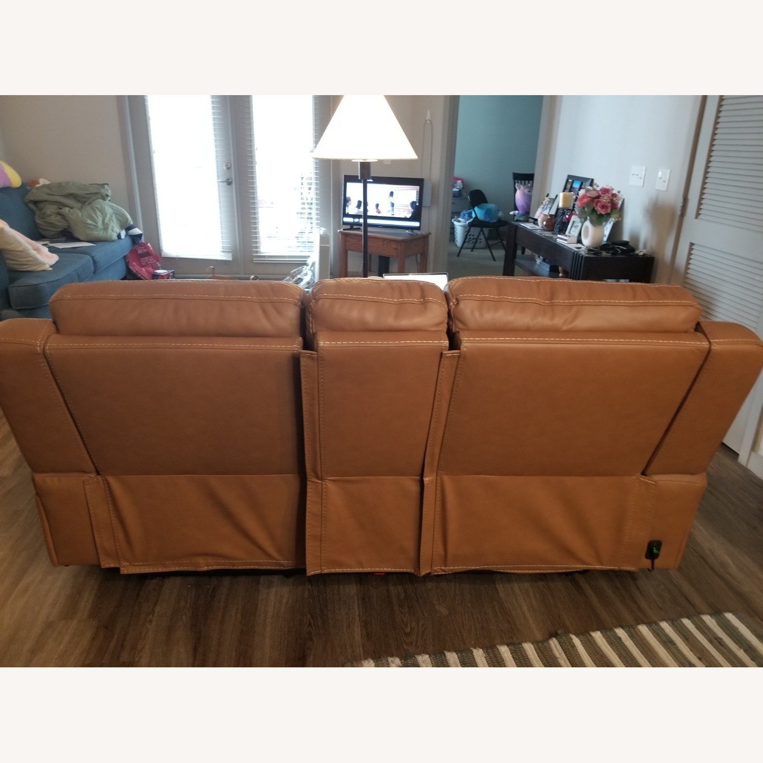 Rooms To Go Light Brown Leather 2 Seater Sofa - image-3