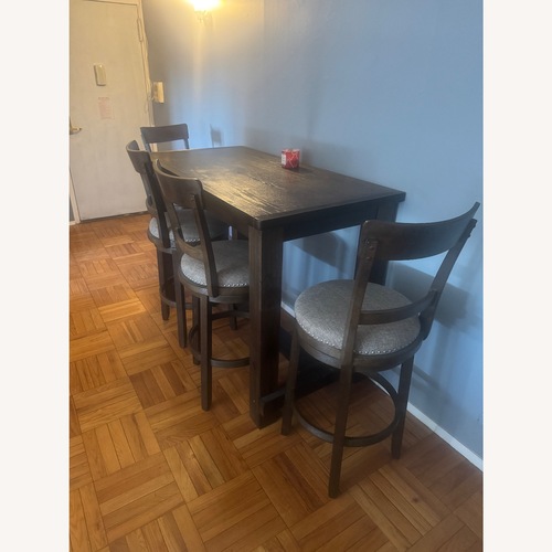 Used Ashley Furniture Drewing Dark Brown Wood Dining Sets for sale on AptDeco