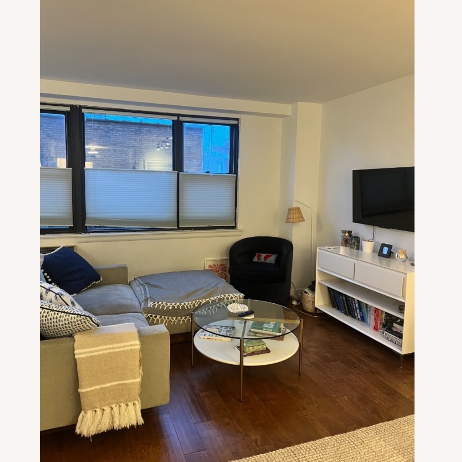 West Elm Harmony Light Gray Fabric 2 Piece Sectional - image-5