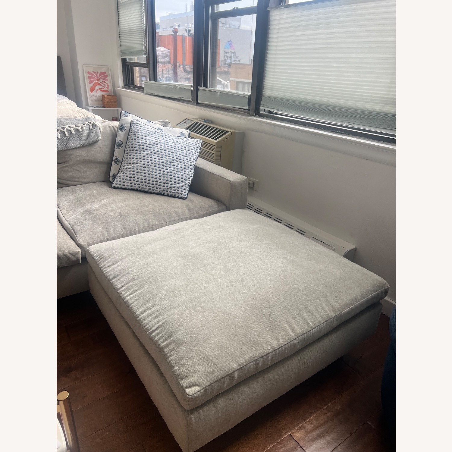 West Elm Harmony Light Gray Fabric 2 Piece Sectional - image-3