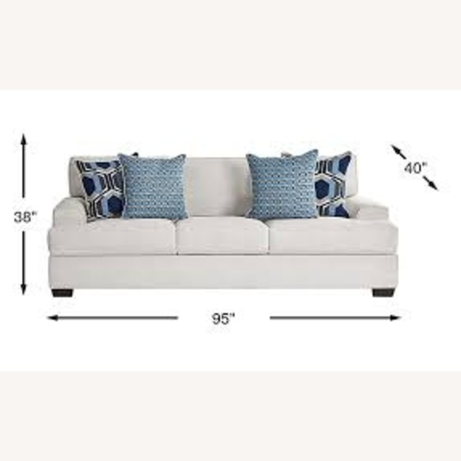Rooms To Go  White Fabric 3+ Piece Sectional - image-5