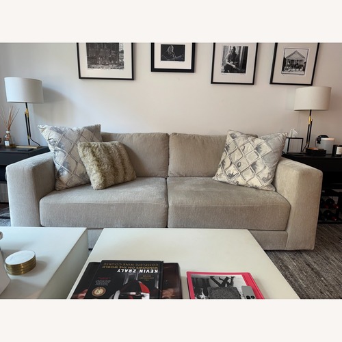 Used Crate & Barrel Peyton 88.5" Sofa - Monet Fabric in Champagne for sale on AptDeco