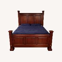 Statton Furniture Dark Brown Wood Queen Bed
