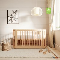 Wave Convertible Crib in Natural Wood 