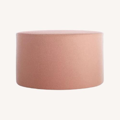 Used Blu Dot Bumper Blush Fabric Ottoman for sale on AptDeco