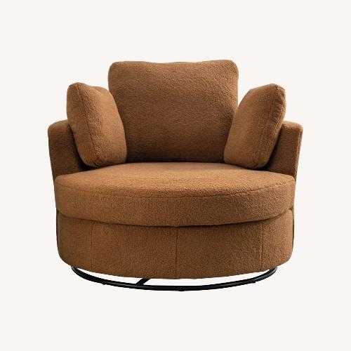 Used Hokku Designs Achorn Caramel Swivel Barrel Chair for sale on AptDeco