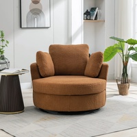 Hokku Designs Achorn Caramel Swivel Barrel Chair