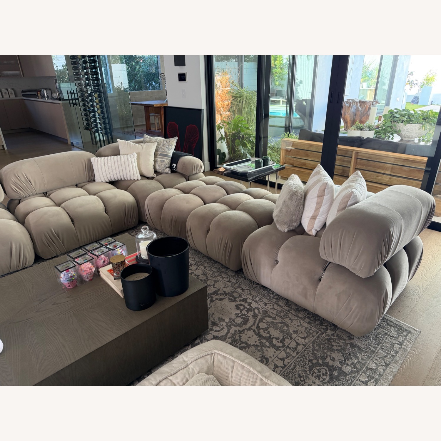 Natural Fabric 3+ Piece Sectional - image-2