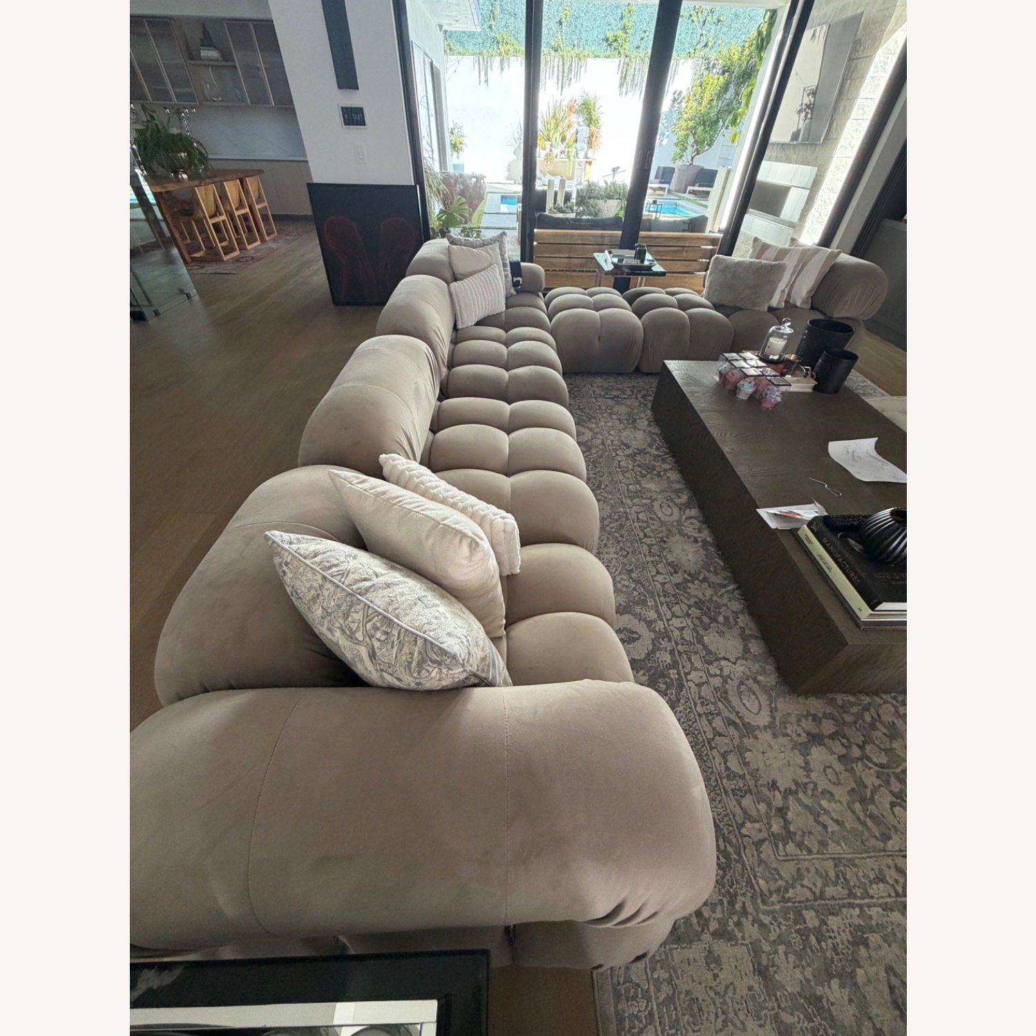 Natural Fabric 3+ Piece Sectional - image-3