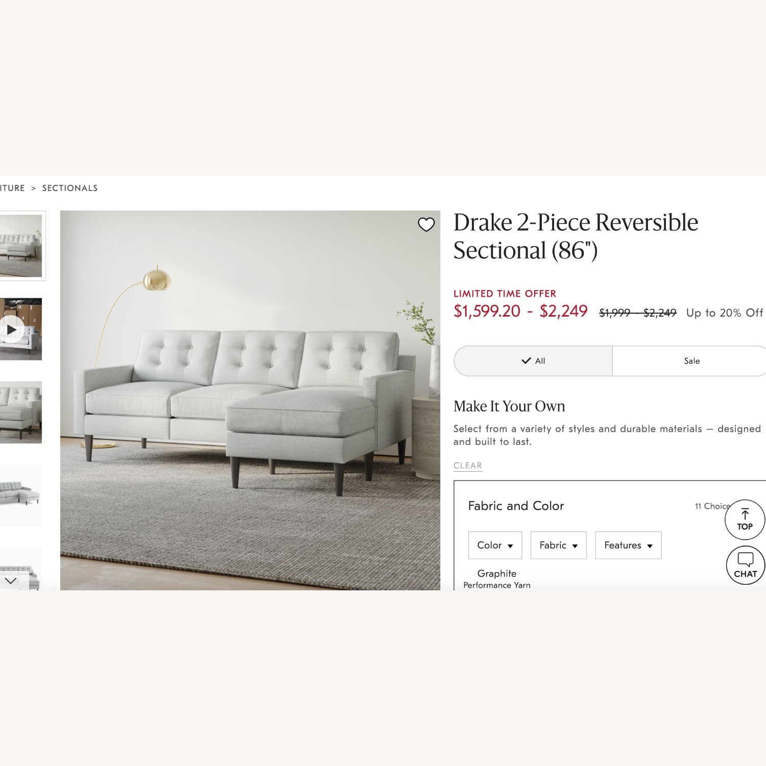 West Elm Drake 2-Piece Sofa - image-2